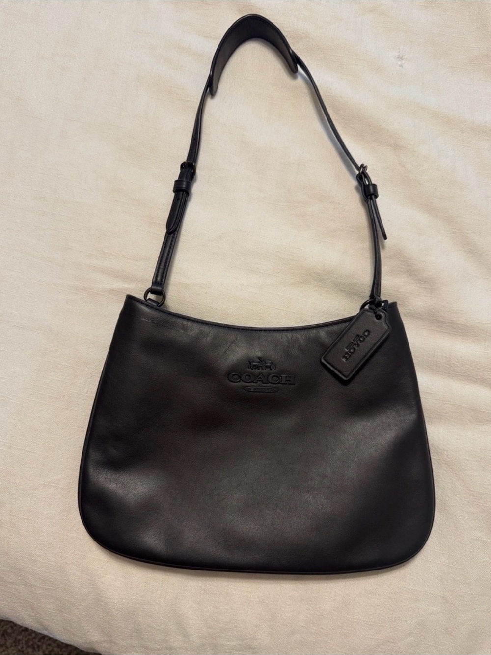 Coach Smooth Leather Penelope Shoulder Bag Black Double Side Dividers Roomy Gorg